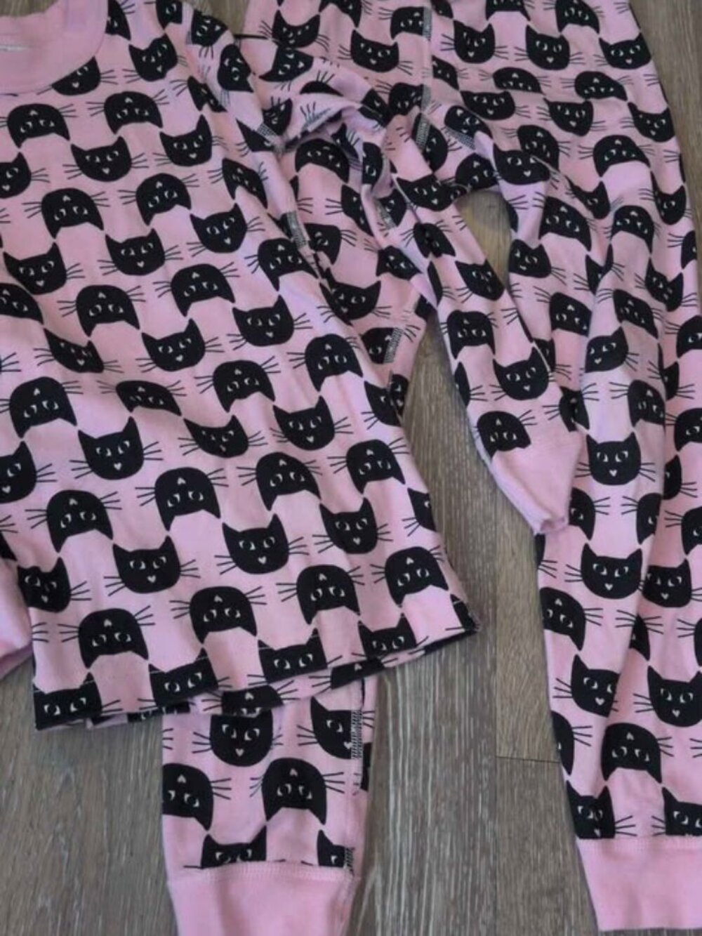 Hanna Andersson Cat Print Pajamas size 6/7 - Picture 3 of 5